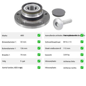 Wiellager Audi A3 1.4 TFSI (8P7) Van 2011-02 tot 2013-05 - W, Verzenden, Nieuw, Audi