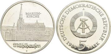Cu/ni 5 Mark 1989 A duitse Demokratische Republik, Verzenden