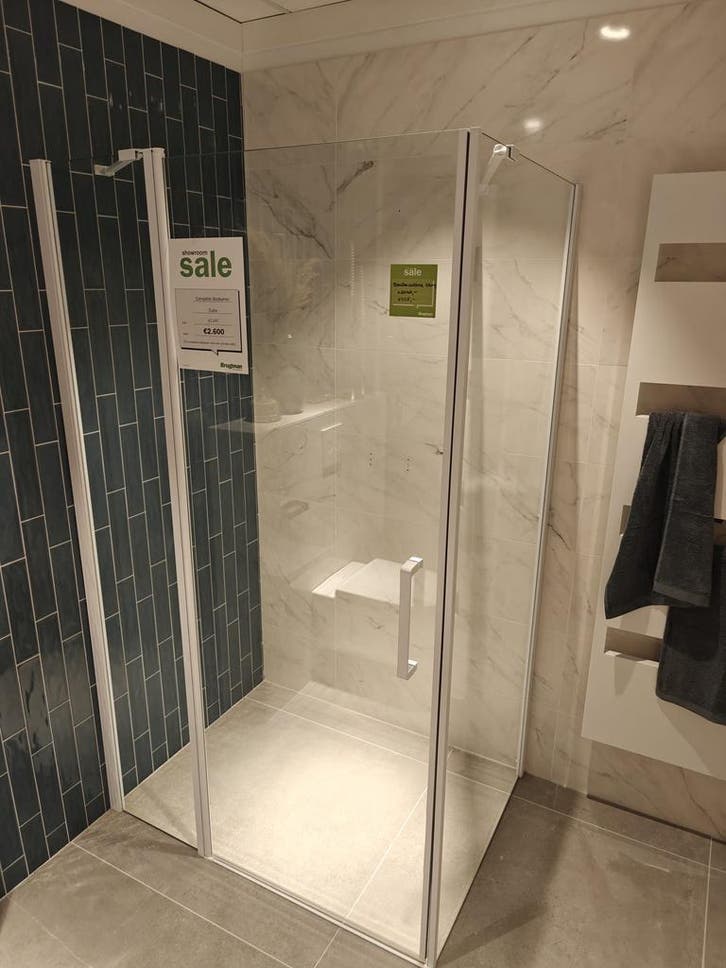 Douchecabine 120x90cm mat wit met draaideur - 0031, Doe-het-zelf en Verbouw, Sanitair, Nieuw, Glas, Ophalen