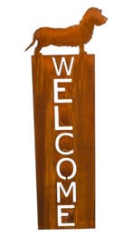 Decoratie bord  ruwharige teckel 50x18cm, Tuin en Terras, Verzenden, Nieuw