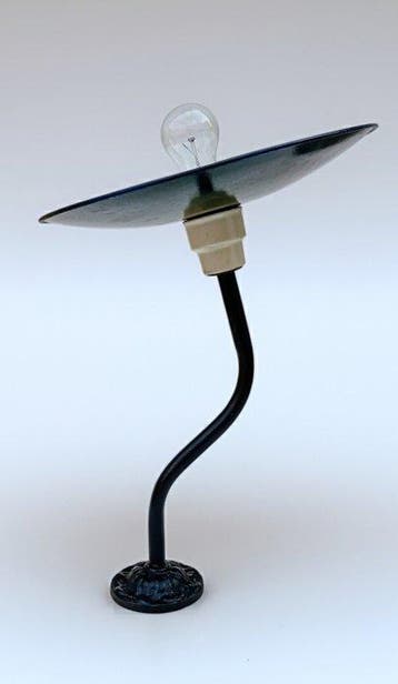 Lamp - geëmailleerd ijzer en ijzer - Geëmailleerde wandlamp