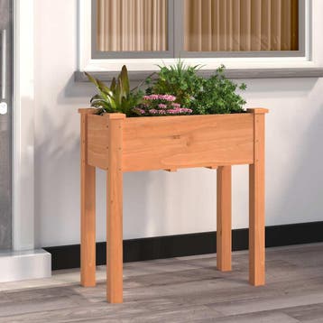 vidaXL Plantenbak met voering 71x37x76 cm massief vurenhout, Verzenden, Nieuw, 60 tot 100 cm, 60 cm of meer