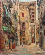 Amadeo Freixas Vivó (1912-2004) - Calle del casco antiguo de, Antiek en Kunst