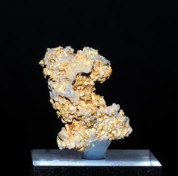Goud Kristallen op matrix - Hoogte: 1.6 cm - Breedte: 1.1