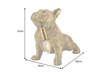 Tafellamp BULLDOG 35 cm gouden hondensculptuur - 48006, Ophalen of Verzenden, Nieuw