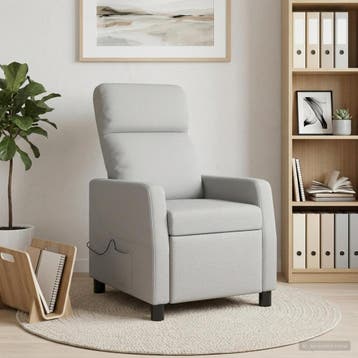 vidaXL Massage Recliner Wolkengrijs Stof, Huis en Inrichting, Verzenden, Nieuw