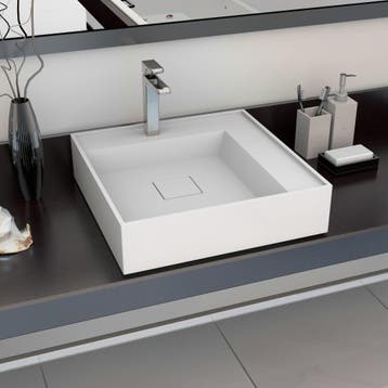 vidaXL Wastafel 50x50x12,3 cm mineraal gegoten/marmer, Verzenden, Nieuw