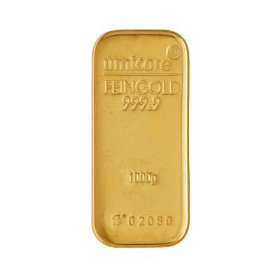 Umicore goudbaar 1 kilo (LBMA certificaat), Postzegels en Munten, Edelmetalen en Baren, Goud, Verzenden