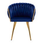 Luxe stoel met velvet – Absolute eyecatcher voor elke kamer, Huis en Inrichting, Stoelen, Verzenden, Nieuw, Blauw, Eén