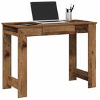 vidaXL Bureau 100x45x75 cm bewerkt hout oud houtkleurig, Huis en Inrichting, Bureaus, Verzenden, Nieuw
