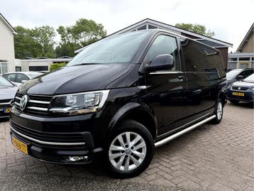 Volkswagen Transporter 2.0 TDI 150pk L2H1 Dubbel Cabine High, Stof, Gebruikt, Volkswagen, Zwart