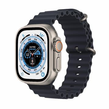 Refurbished Apple Watch Ultra 1 49 mm - Ocean band, Sieraden, Tassen en Uiterlijk, Verzenden, Zwart, IOS, Nieuw