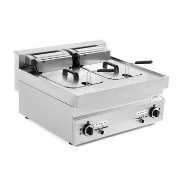 Unni-cooking | Friteuse | 10+10L | 400V | Aftapkranen | 700x, Ophalen of Verzenden, Nieuw in verpakking