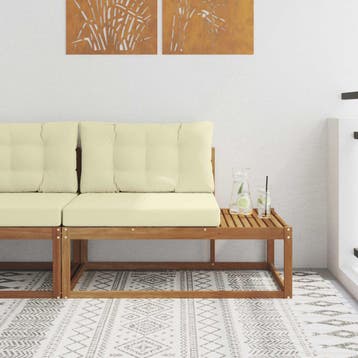 vidaXL Buiten Eindbank met kussen Naturel 115 x 83 x 73 cm, Tuin en Terras, Verzenden, Nieuw