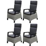 Tunis dining tuinstoel verstelbaar grijs set van 4, Tuin en Terras, Tuinstoelen, Ophalen of Verzenden, Nieuw