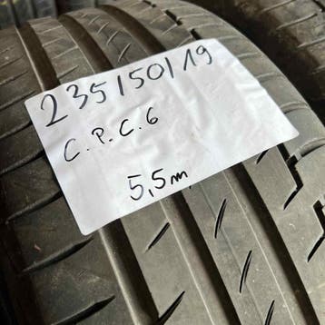 2 x Continental PremiumContact 6 235-50-19 Zomerbanden 5,5mm, 19 inch, Gebruikt, Ophalen of Verzenden, 235 mm