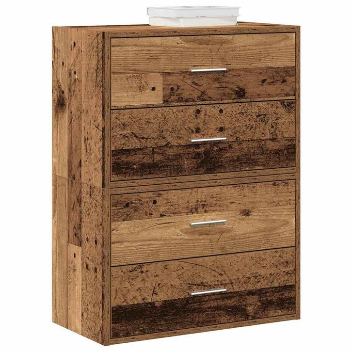 vidaXL Kasten met 2 lades 2 st 60x31x40cm bewerkt hout oud, Kinderen en Baby's, Kinderkamer | Commodes en Kasten, Nieuw, Verzenden