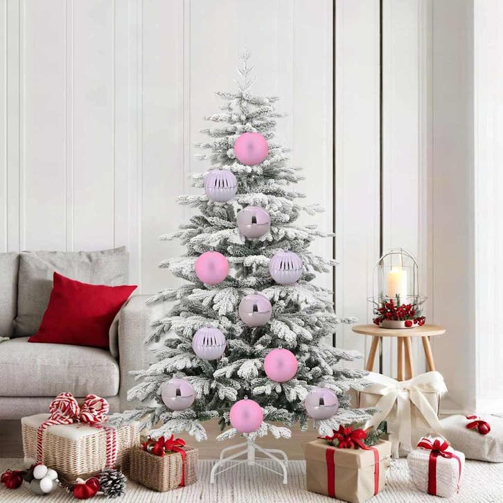 vidaXL Kerstbal Set XL 9 pcs Roze Kunststof, Diversen, Kerst, Nieuw, Verzenden
