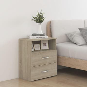 vidaXL Nachtkastjes 2 st 50x32x60 cm sonoma eikenkleurig, Minder dan 45 cm, Verzenden, Nieuw, 55 tot 70 cm