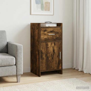vidaXL Dressoir Gerookt eiken 40 x 36 x 80 cm Bewerkt hout, Verzenden, Nieuw, Overige houtsoorten, Minder dan 50 cm