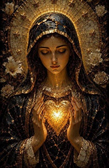 Yamila - Corazón Radiante: La Virgen en Kintsugi, Antiek en Kunst
