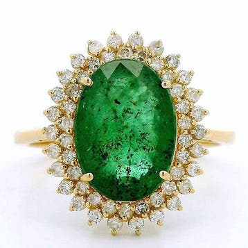 Zonder minimumprijs - Ring - 14 karaat Geel goud - 3.44ct., Nieuw