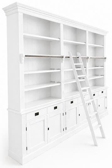 Boekenkast wit Reeuwijk 300 x 240cm met trapje, Huis en Inrichting, Ophalen of Verzenden, Nieuw