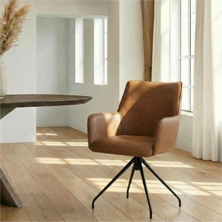 Leren eetkamerstoel Wave, Huis en Inrichting, Stoelen, Nieuw, Leer, Ophalen of Verzenden