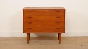 Vintage Deense ladekast | 4 lades  | Teak, Ophalen of Verzenden, Nieuw