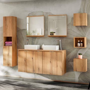 Wandrek Newport voor badkamer 25x27x21 cm eikenkleurig [en.c, Verzenden, Nieuw