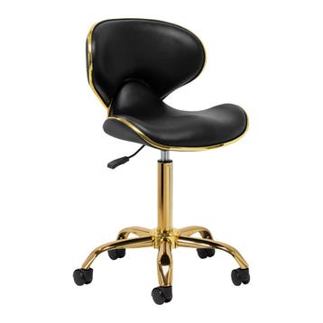 Cosmetische Kruk Gabbiano Q-4599 Zwart Goud – Met Rugleuning, Ophalen of Verzenden, Nieuw