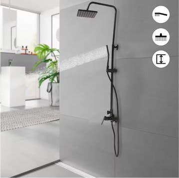 Luxe Zwarte Messing Douche Set met Regendouche en Handdouche, Verzenden, Nieuw
