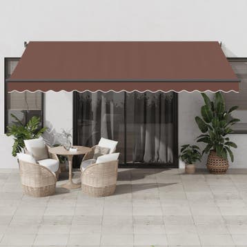 vidaXL Luifel handmatig uittrekbaar met LEDs 450x350 cm, Verzenden, Nieuw