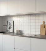 Wandtegel Revoir Paris Balance Handvorm Blanco Wit Mat 10x10, Nieuw, Minder dan 20 cm, 10 m² of meer, Wandtegels
