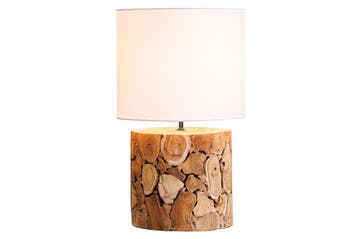 Tafellamp PURE NATURE 45 cm van gerecycled ijzer en hout -, Ophalen of Verzenden, Nieuw