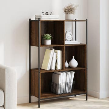 vidaXL Boekenkast 72x28x109 cm bewerkt hout bruin eikenkleur, Verzenden, Nieuw, Overige houtsoorten