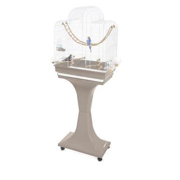 Vogelkooi Imac Fiona Deluxe Taupe/Wit – Kanariekooi met H., Dieren en Toebehoren, Verzenden, Nieuw, Overige materialen, Vogelkooi