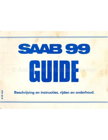 1980 SAAB 99 SEDAN INSTRUCTIEBOEKJE NEDERLANDS