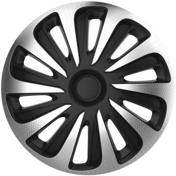 Wieldoppen  Caliber 17-inch zilver/zwart carbon-look, Verzenden, Nieuw