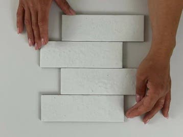 Wandtegel Equipe Ceramica Kalma White Wit Glans 6x18,6, Nieuw, Minder dan 20 cm, 10 m² of meer, Wandtegels
