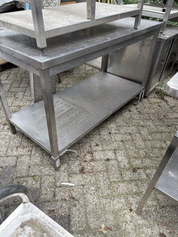 RVS Werktafel 150 x 70 x 89cm (B x D x H) Wordt schoongemaak, Ophalen of Verzenden, Gebruikt