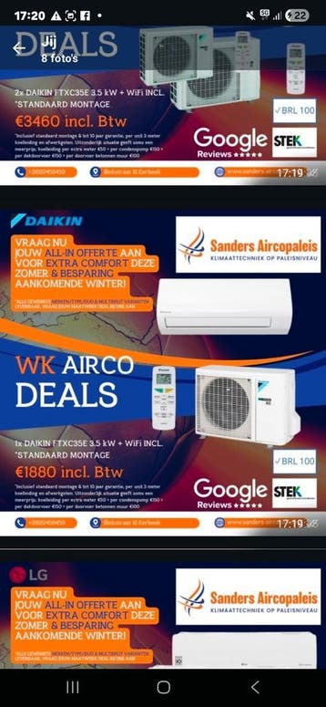 Airco systemen incl montage op korte termijn!!, Nieuw, Verwarmen, Afstandsbediening