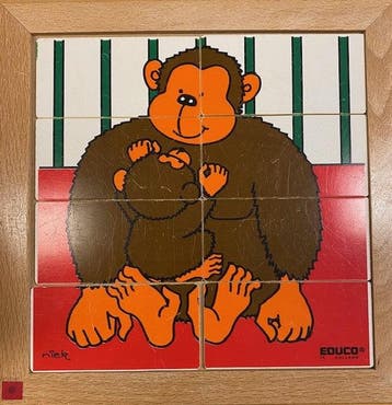 Educo puzzel Gorilla moeder met kind, Verzenden, Nieuw