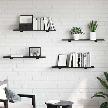 vidaXL Boekenplank Bord 3-laags 4 st 80 x 20 x 1,5 cm, Verzenden, Nieuw, Overige houtsoorten, Minder dan 50 cm
