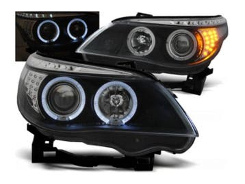 Angel Eyes koplampen Black geschikt voor BMW E60 E61, Verzenden, Nieuw, BMW