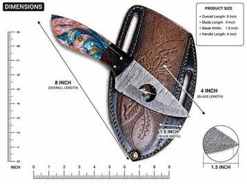 Keukenmes - Utility knife - SDF 4- handgemaakt damaststaal