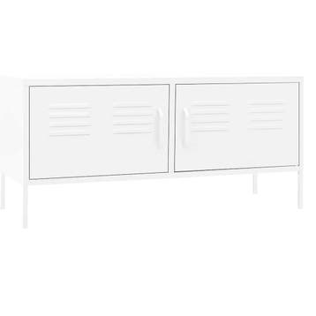 vidaXL Tv-meubel 105x35x50 cm staal wit, Minder dan 50 cm, Verzenden, Nieuw, Minder dan 100 cm