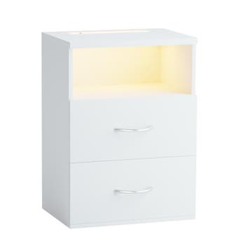Nachtkastje Jamie Wit 55x40x28cm (Slaapkamer, Interieur), Huis en Inrichting, Slaapkamer | Bedden, Verzenden, Nieuw