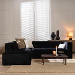 50% Korting: Velvet hoekbank Memphis zwart links, Huis en Inrichting, Banken | Bankstellen, Ophalen, Zo goed als nieuw, Scandinavisch, Velvet chique, Modern