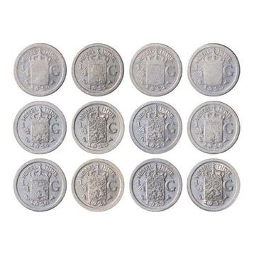 Nederlands-Indië. 1/4 Gulden 1910 t/m 1930 compleet (12